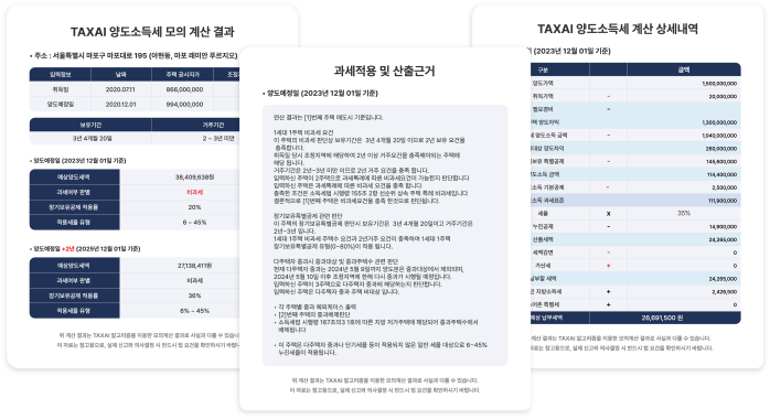 양도소득세 환급예상액 조회